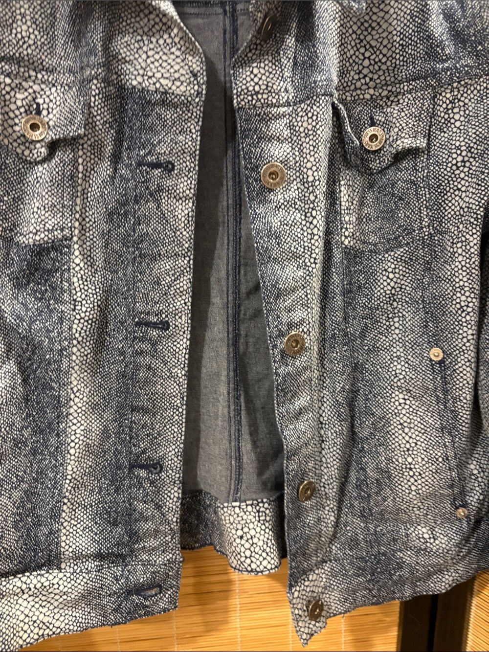 Guess Blue Textured Denim-Style Jacket - Picture 4 of 8